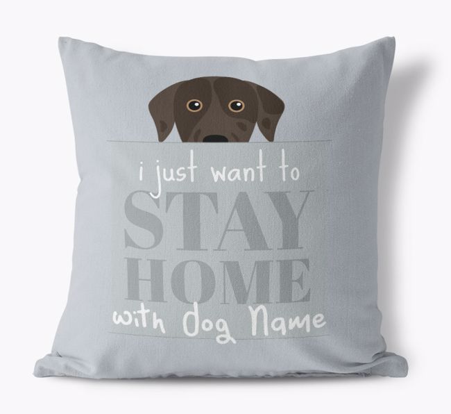 Stay Home: Personalized {breedFullName} Canvas Pillow